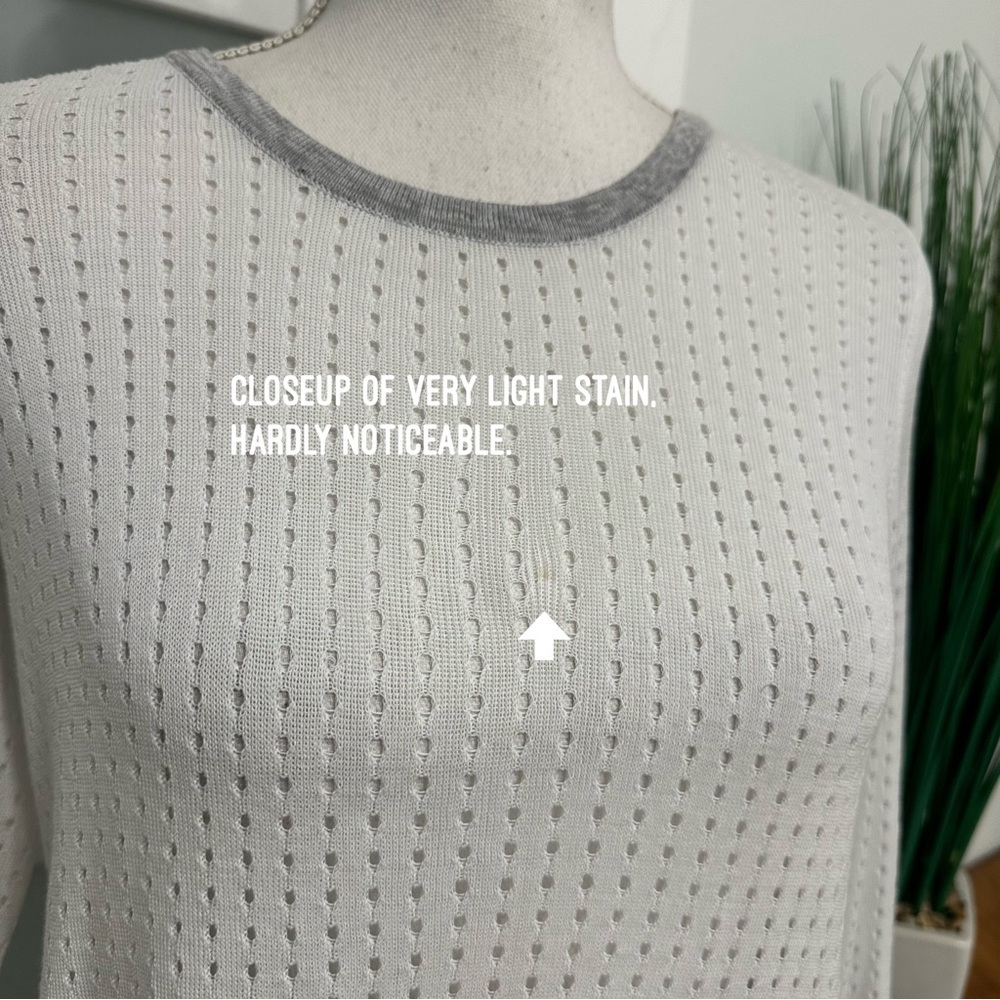 Rag & Bone White Split Back Pullover Sweater Aria… - image 3